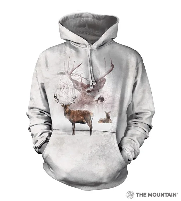 Stylish Casuals The Mountain® Wintertime Deer Unisex Hoodie Sweatshirt