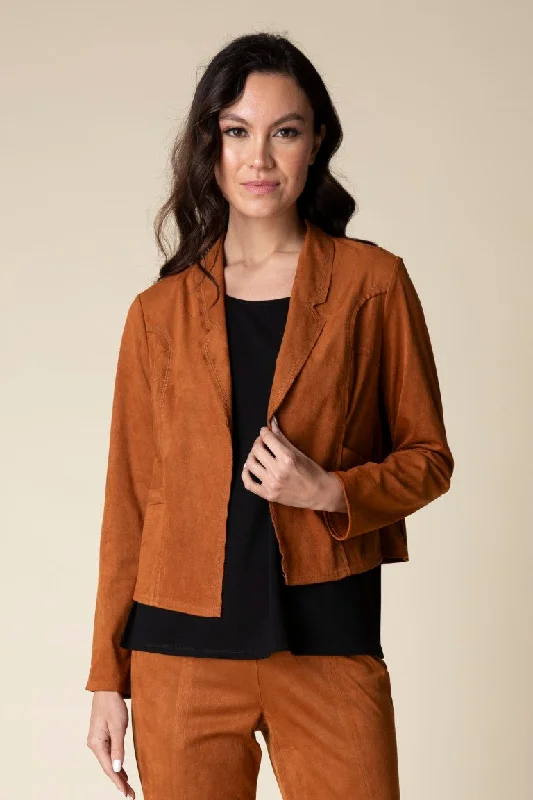 Simple Chic Faux Suede Seamed Jacket | SALE! Take 30% Off