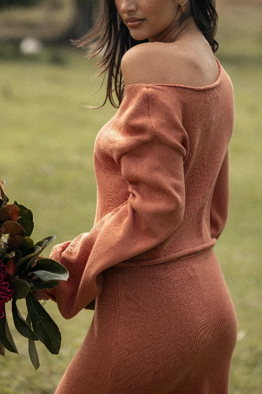 Warm Chic Rooney Knit Sweater - Cinnamon