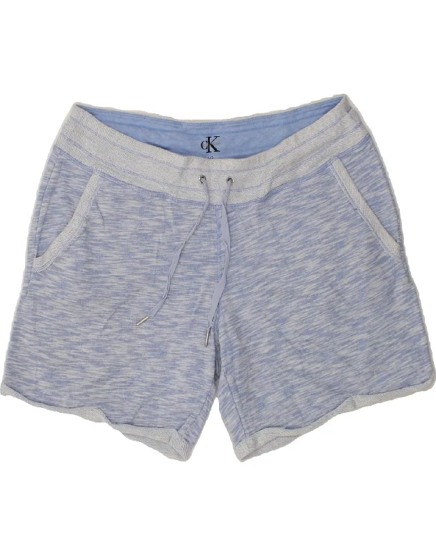 Trendy Comfort Wear CALVIN KLEIN Womens Sport Shorts UK 16 Large  Blue Flecked Cotton