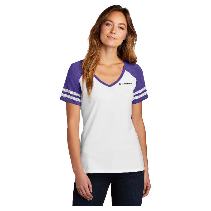 Relaxed Fashion Ladies District Purple/White Gameday T-Shirt