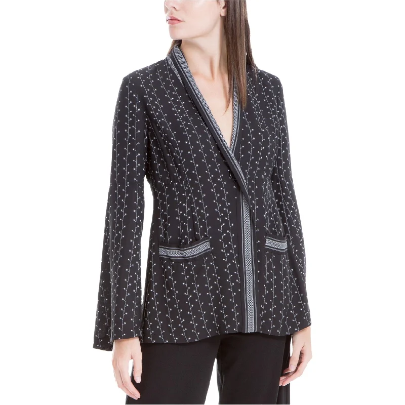 Effortless Outfits Max Studio London Womens Printed One Button Blazer Jacket