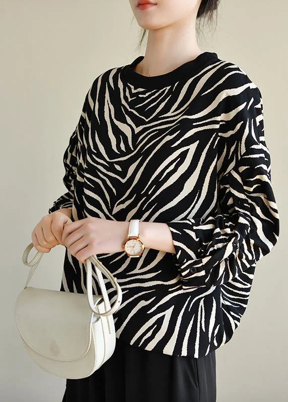 Casual Comfort Wear Elegant Black Striped Striped Spring Blouses