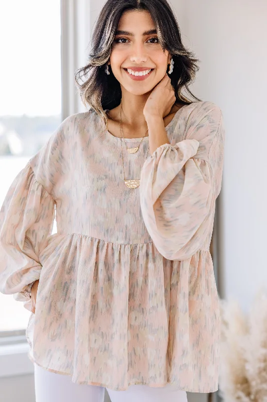 Stylish Jackets In Your Own Words Peach Pink Babydoll Top