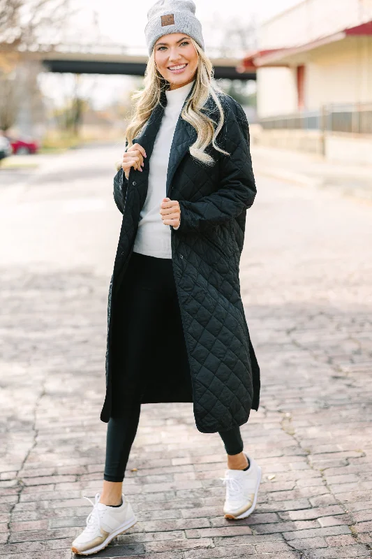 Cozy Chic Wear Don't Look Back Black Long Puffer Coat