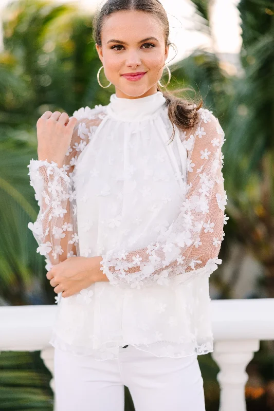 Cozy Lounge Wear It's My Way White Textured White Blouse