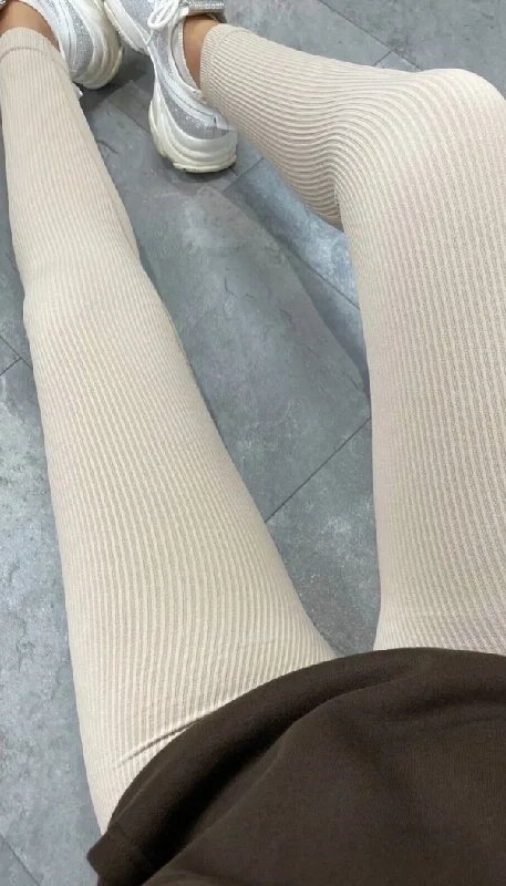 Timeless Outfits High Waist Thick Seamless Ribbed Stretchy Leggings
