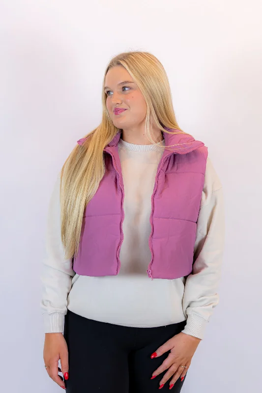 Comfortable Sweaters Shelby Puffer Vest | Mauve
