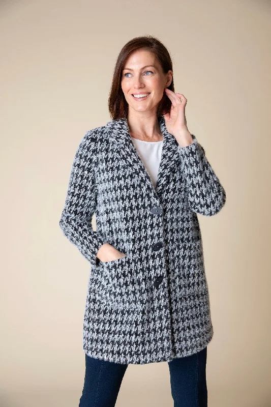 Relaxed Fits Houndstooth Car Coat | SALE! Take 30% Off