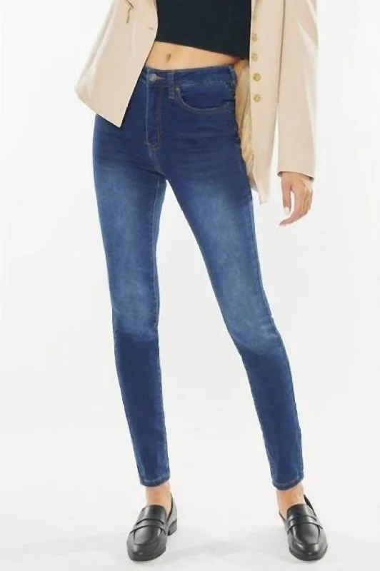 Timeless Style High Rise Skinny Jeans In Blue