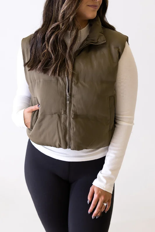 Trendy Comfort Wear Issey Puffer Vest | Antique Bronze