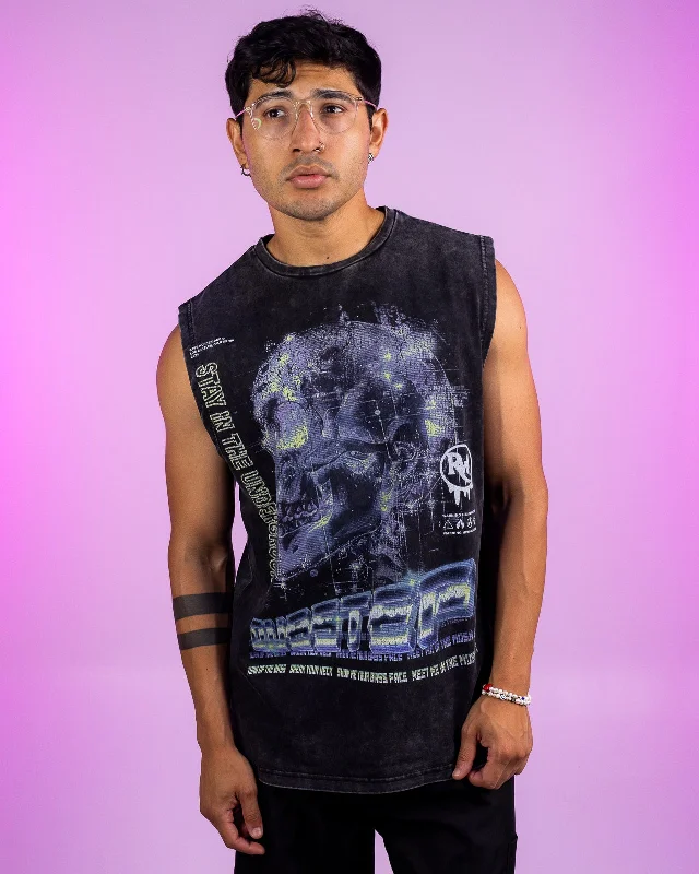 Casual Fit Acid Wash Dubstep Muscle Tee