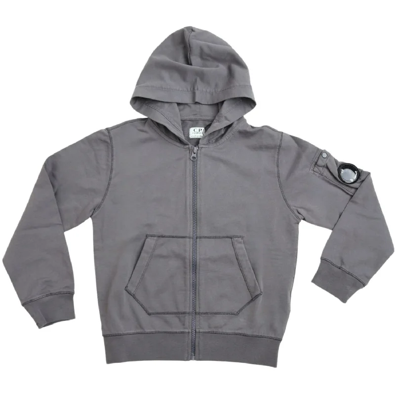 Comfortable Sweaters C.P. Company Anthracite Grey Zip Sweatshirt/Hood