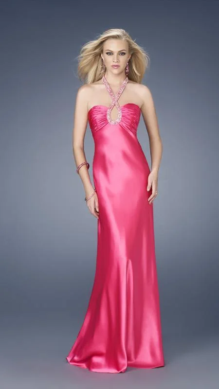 Stylish Casuals La Femme - 15121 Long Dress with Intricate Beaded Neckline