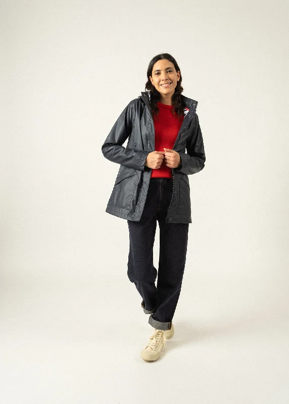 Trendy Dresses ST MORGANE - Waterproof Raincoat with Hood (NAVY)