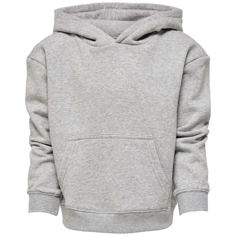 Relaxed Tops Kids ONLY Light Grey Melange Every Life Small Logo Noos Hoodie