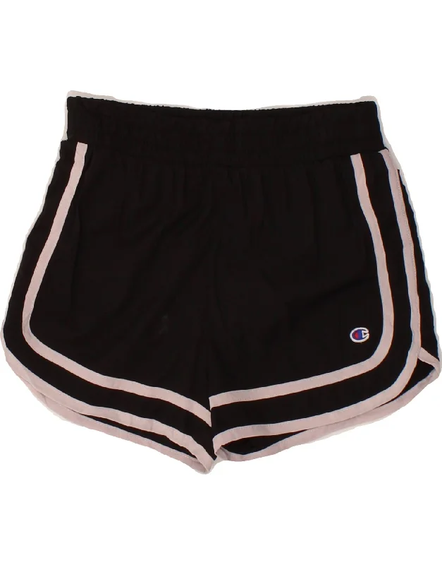 Sporty Comfort CHAMPION Womens Sport Shorts UK 12 Medium Black Polyester