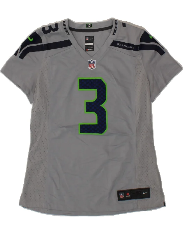 Cozy Lifestyle NFL Womens Graphic T-Shirt Top UK 12 Medium Grey Polyester