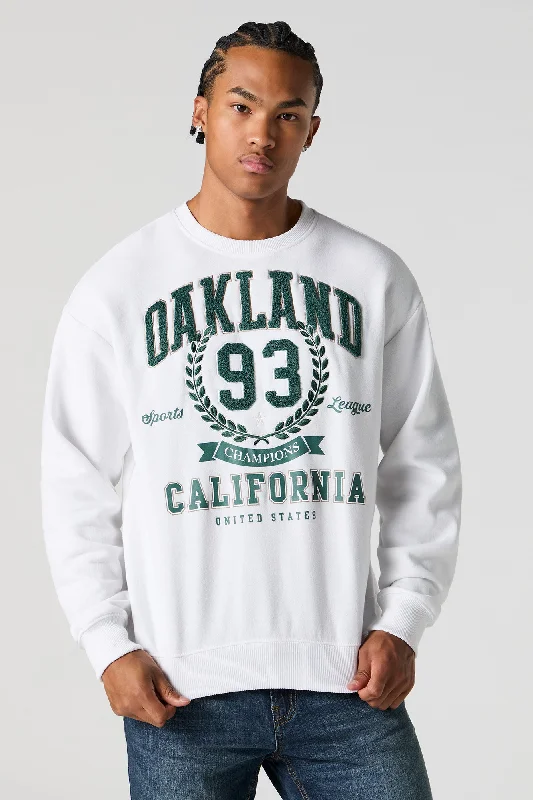 Cozy Essentials Wear City Chenille Embroidered Fleece Sweatshirt