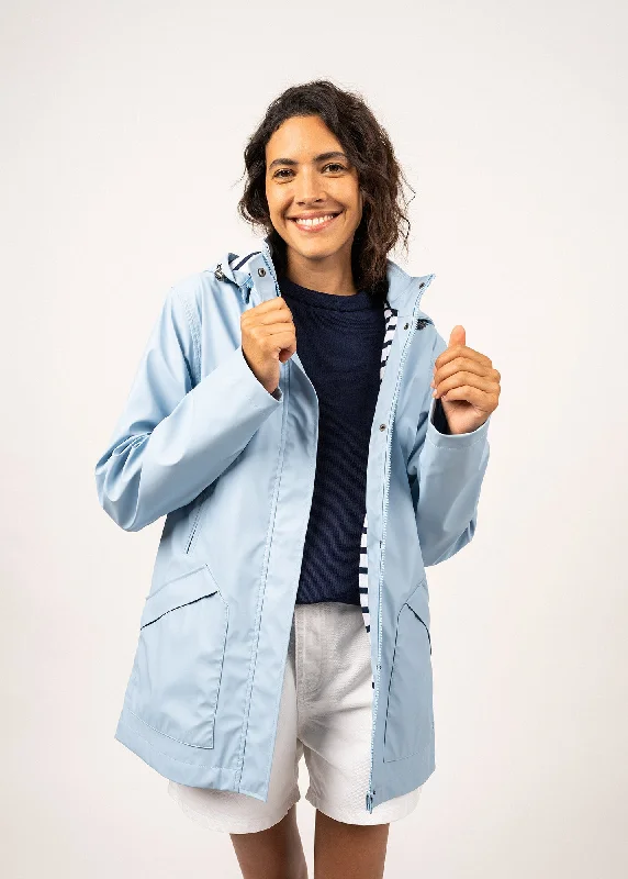 Relaxed Tops ST MORGANE - Waterproof Raincoat with Hood (LIGHT BLUE)
