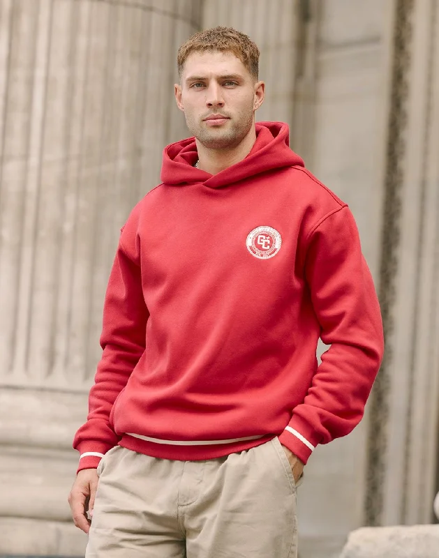 Comfortable Fashion Looks Varsity Hoodie in Crimson Red