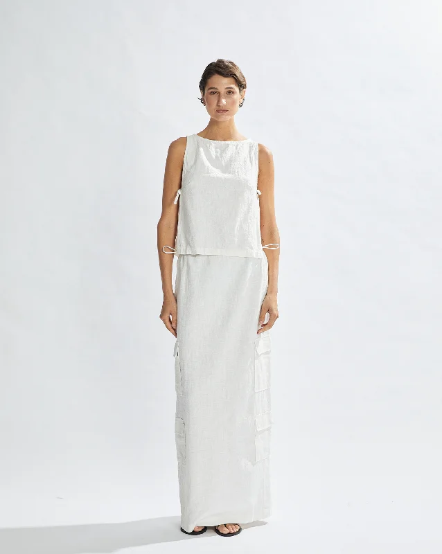 Easygoing Fashion Evie Maxi Skirt Off White