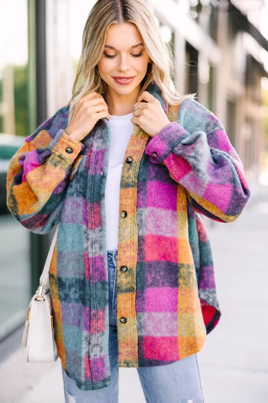 All-Day Style You've Got It Lavender Purple Plaid Shacket