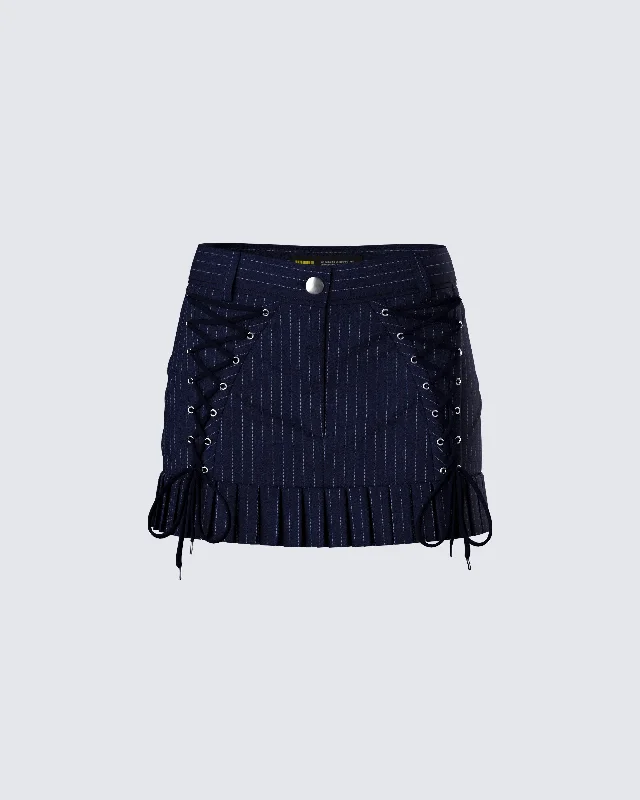 Stylish Fit Alandra Pinstripe Mini Skirt