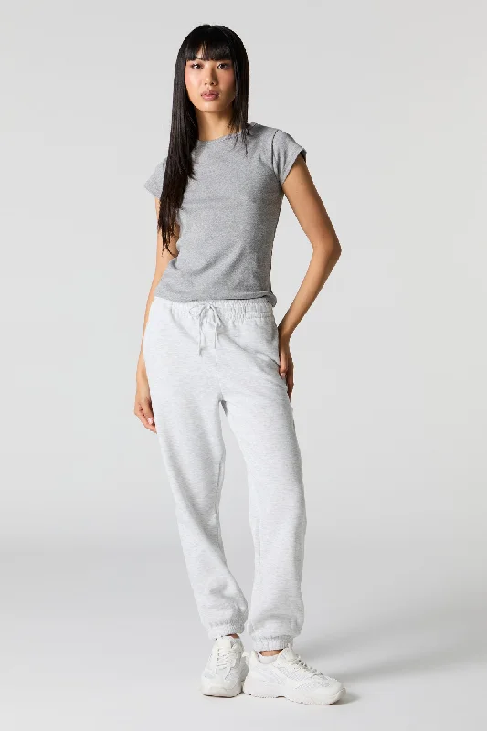 Cozy Chic Wear High Rise Solid Fleece Jogger