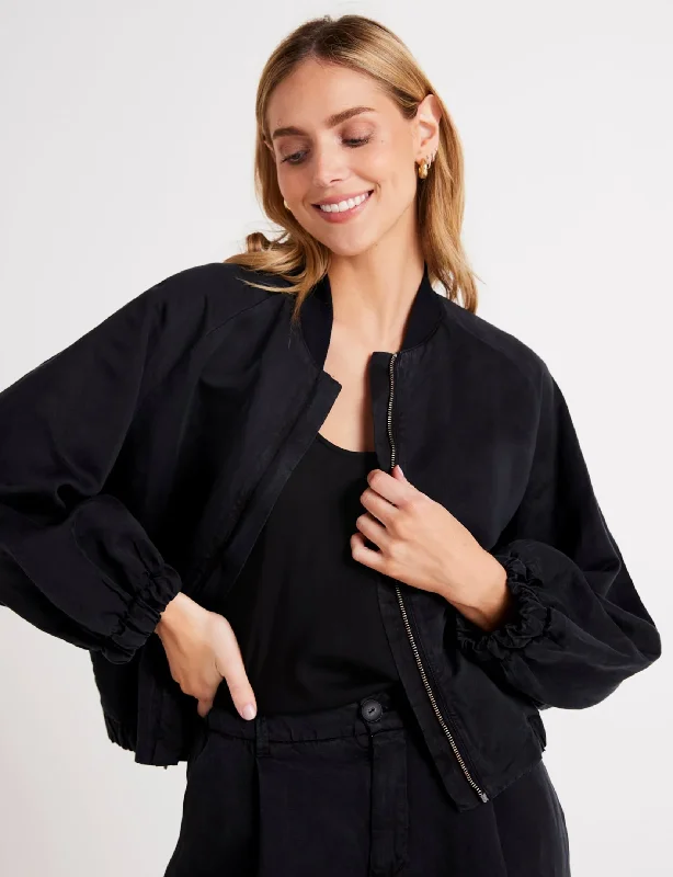 Elegant Dressing Chloe Clean Bomber Jacket, Black