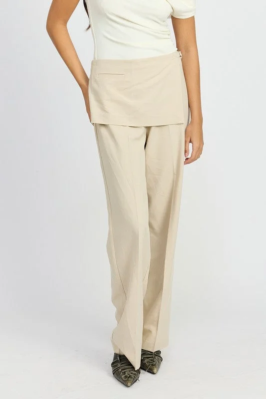 Relaxed Chic LOW RISE TROUSER WITH WRAPPED SKIRT