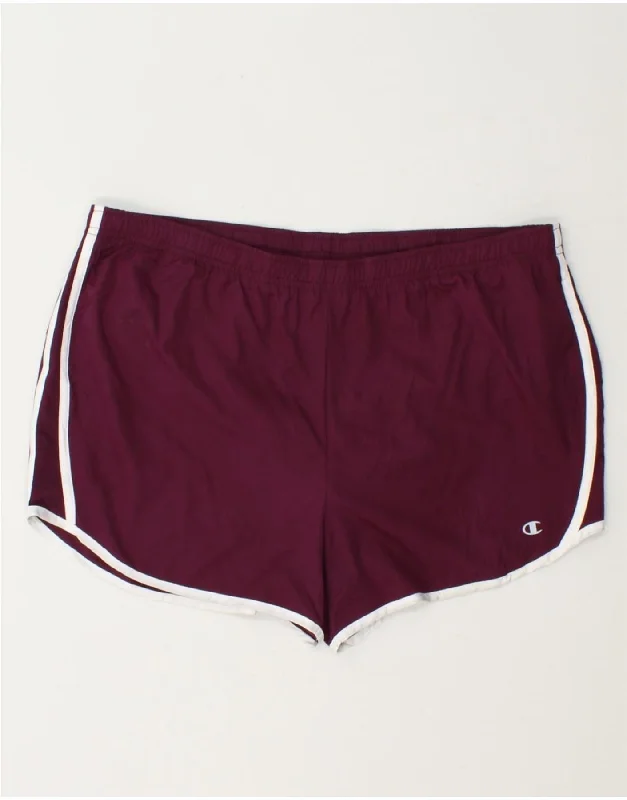 Comfortable Sweaters CHAMPION Womens Sport Shorts UK 18 XL Maroon Polyester
