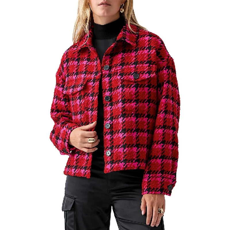 Light Comfort Sanctuary Womens The Shacket Textured Short Shirt Jacket