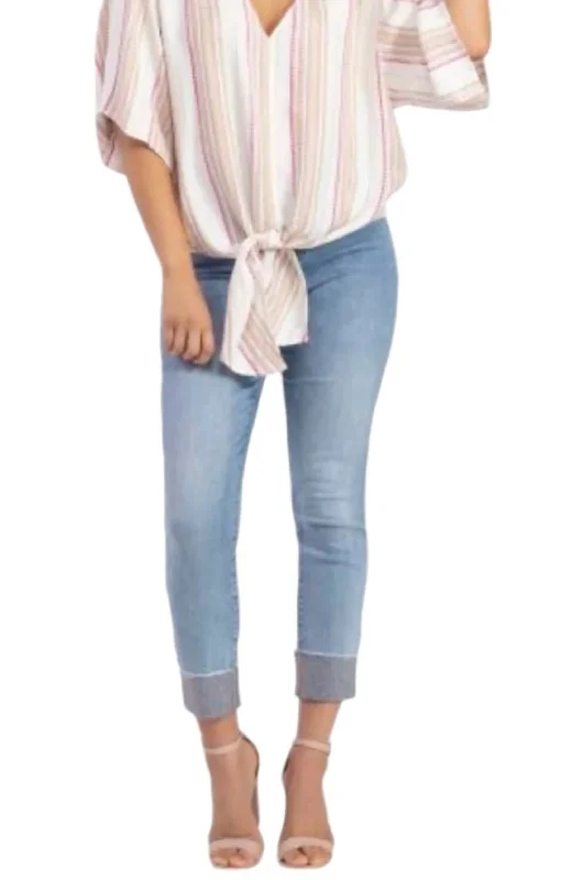 Easy Chic Wear Denim Skinny Jeans In Jewel Blue