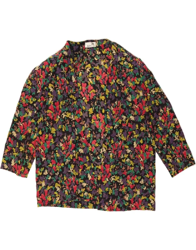 Chic Outfits VINTAGE Womens Blazer Jacket UK 20 2XL Multicoloured Floral Acetate