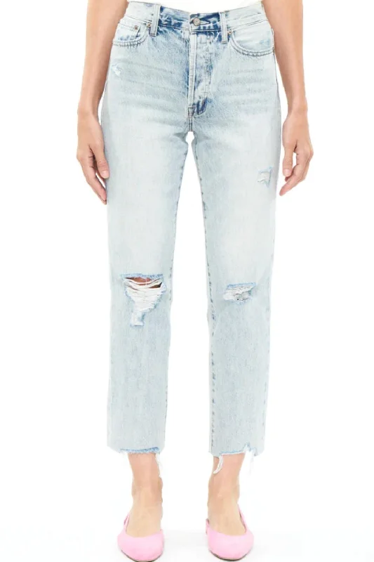 Comfortable Tops Charlie High Rise Straight Jean In Hysteria