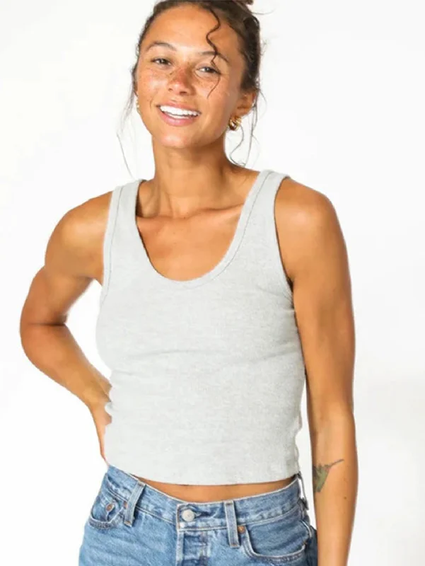 Modern Chic Blondie Tank Top - Heather Grey