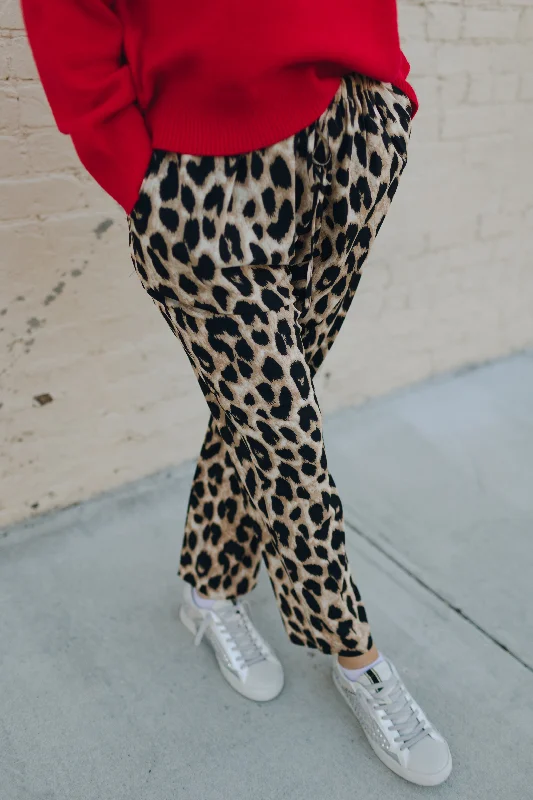 Versatile Casuals LAIDBACK LEOPARD PRINT PANTS