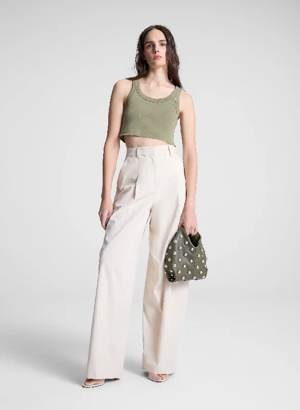 Modern Chic Halsey Cropped Cotton Rib Tank