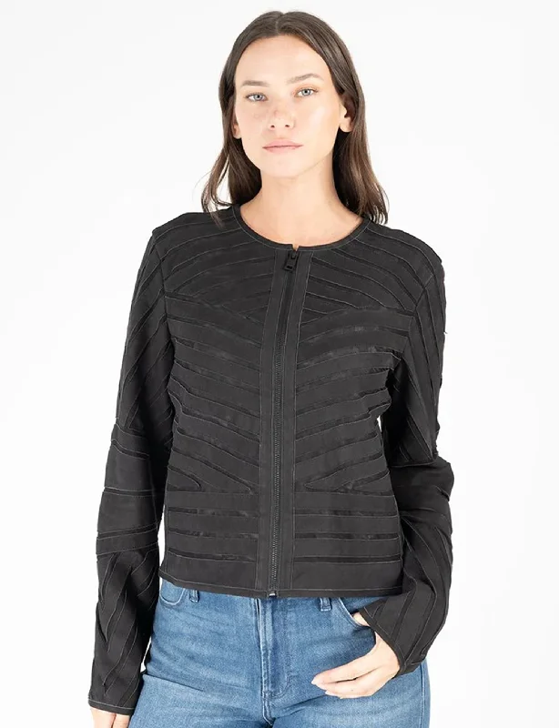 Stylish Fit Yva Leather Jacket, Black