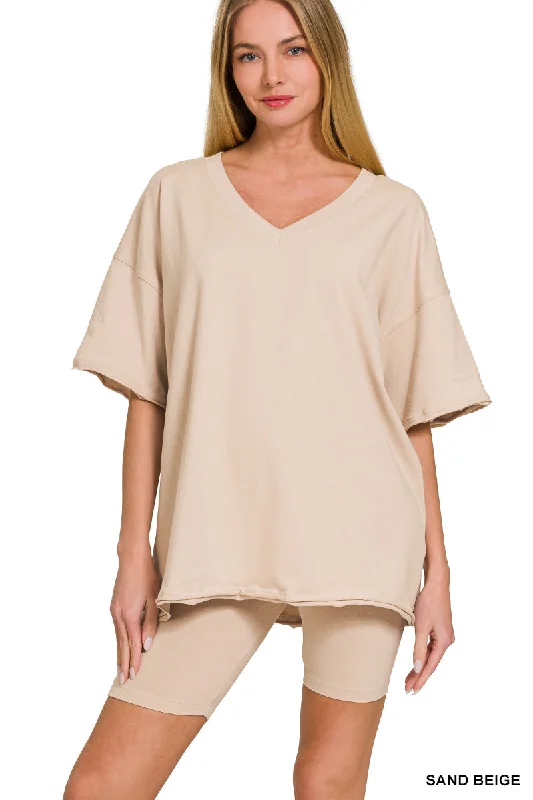Trendy Layers COTTON TOP & BIKER SHORTS SET