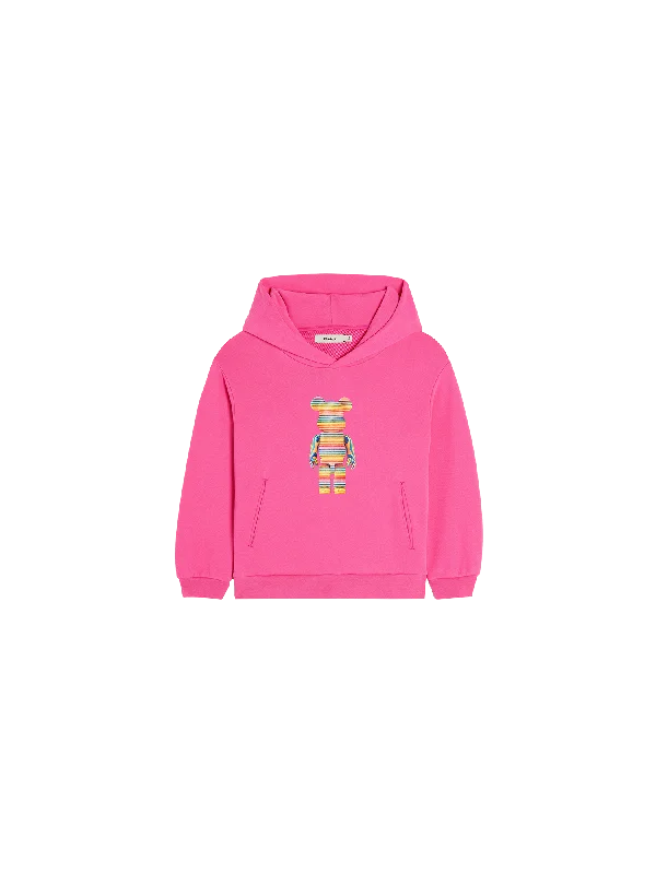 Casual Fit Pangaia x Haroshi BE@RBRICK™ Kids Hoodie—flamingo pink