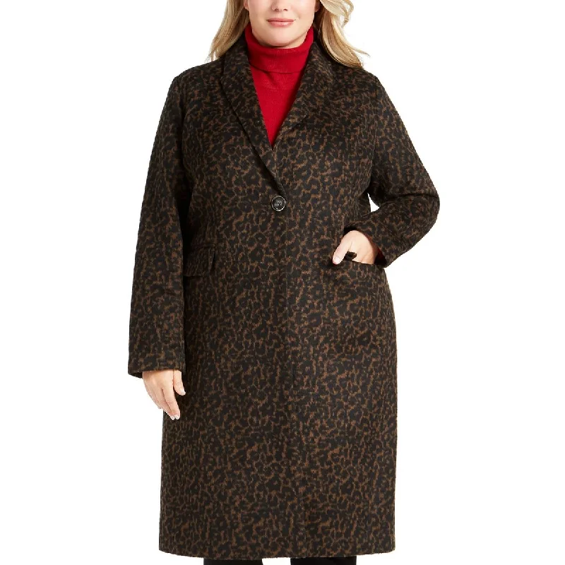 Cozy Lounge Wear Tahari Womens Plus Wool Blend Long Trench Coat