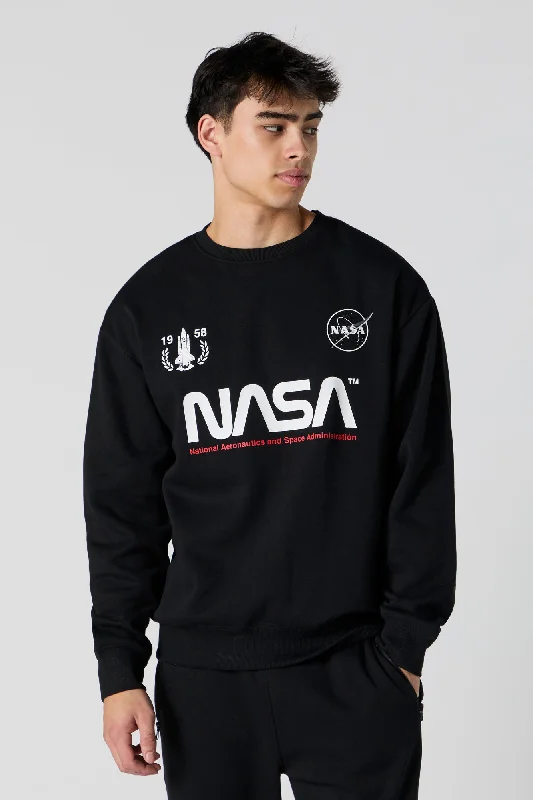 Casual Chic Outfits NASA Graphic Fleece Sweatshirt