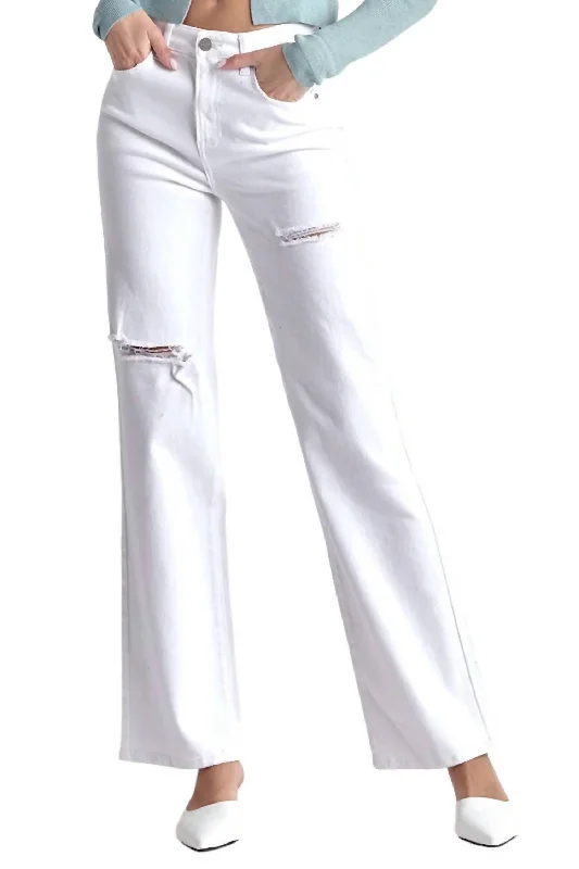 Effortless Looks Wide Leg Jean In White