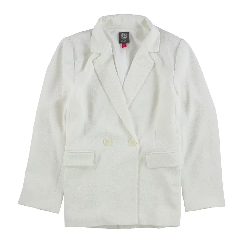 Comfy Chic Wear Vince Camuto Womens Parisian Crepe Double Breasted Blazer Jacket