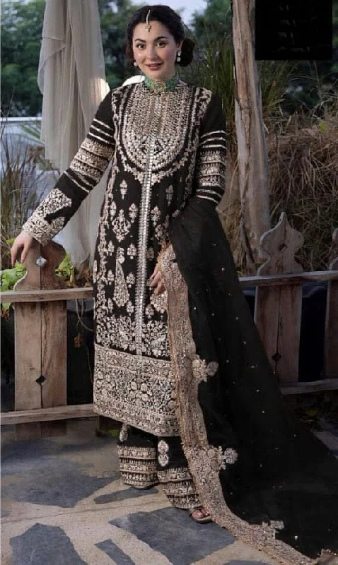 Classic Comfort SR 1612 Black Festive Georgette Heavy Embroidered Suit in New Colors