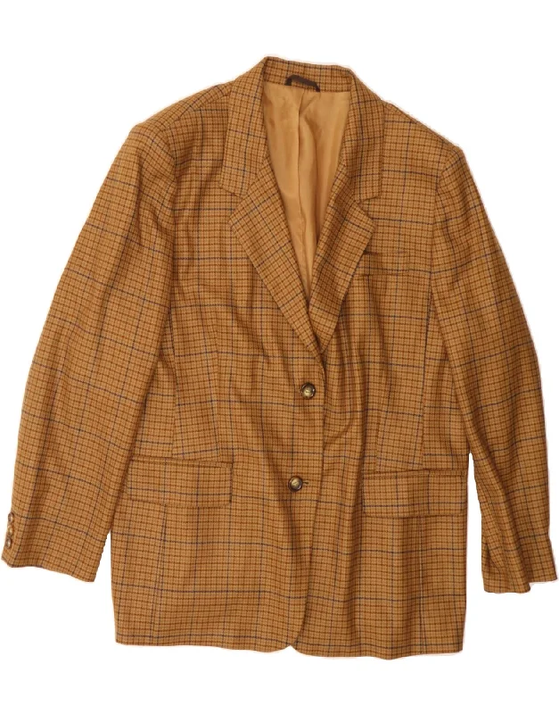 Casual Chic Outfits MARINA RINALDI Womens Blazer Jacket Size 27 Large Brown Houndstooth