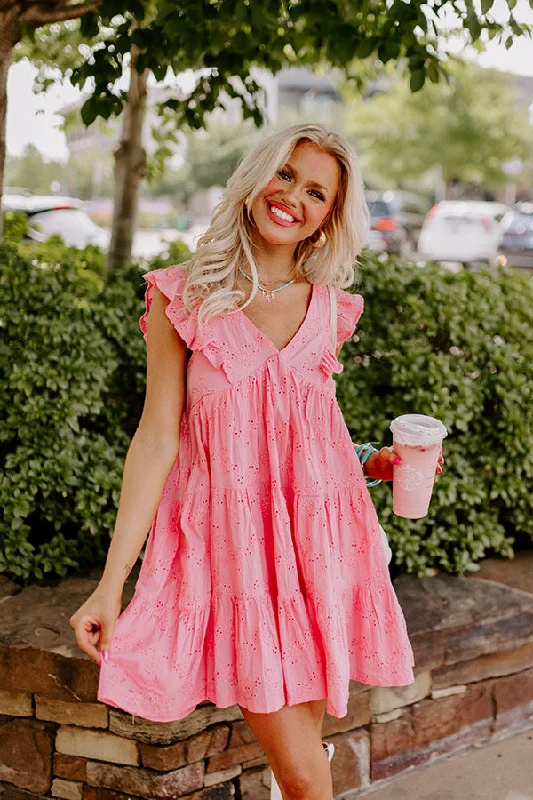 Cozy Lifestyle Write It Down Eyelet Dress