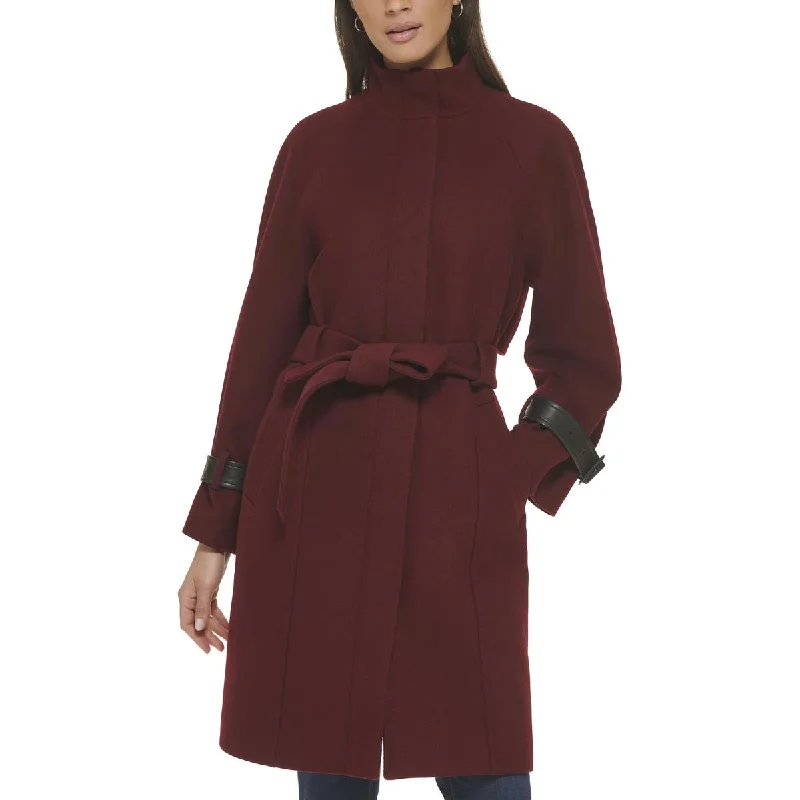 Comfy Chic Wear Cole Haan Womens Wool Blend Belted Wool Coat